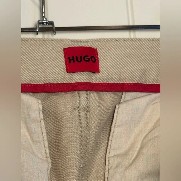 Hugo Boss Men's Khaki Pants 34x32 Flat Front 100% Cotton NWT - Picture 6 of 13